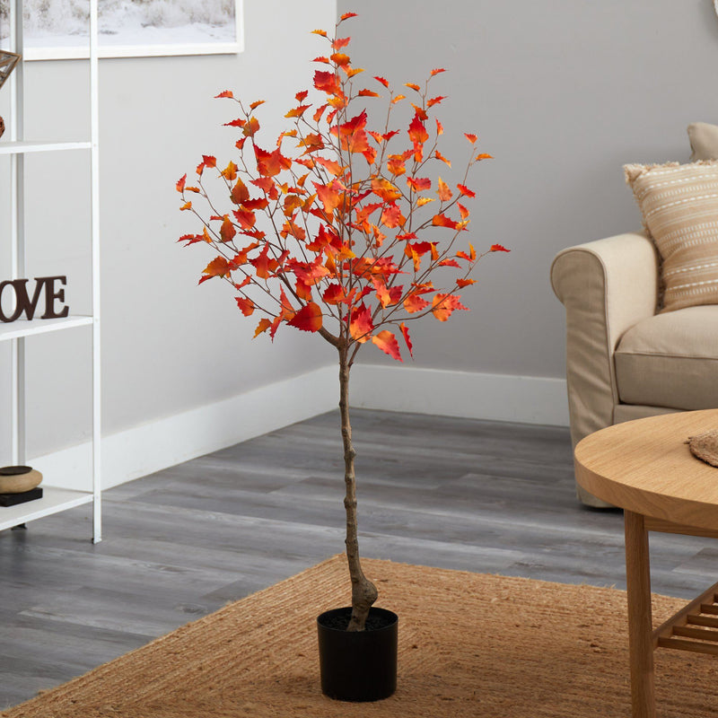 4’ Fall Birch Artificial Autumn Tree, photo 4 of 5