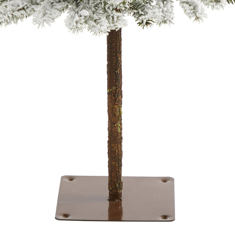 4’ Flocked Alpine Artificial Christmas Tree with 100 Lights and 260 Bendable Branches, photo 6 of 9