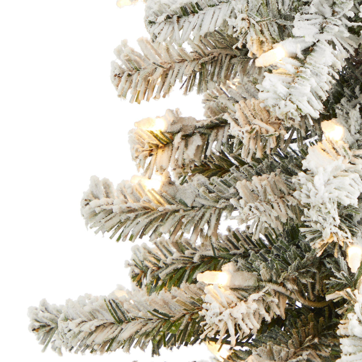 4’ Flocked Alpine Artificial Christmas Tree with 100 Lights and 260 Bendable Branches, photo 4 of 9