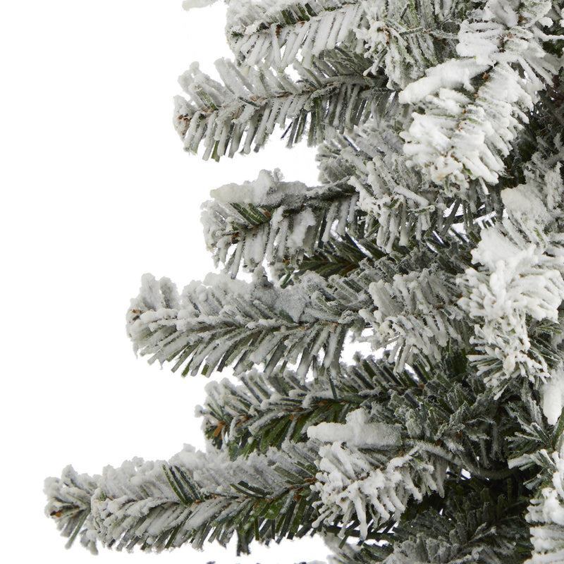 4’ Flocked Alpine Artificial Christmas Tree with 100 Lights and 260 Bendable Branches, photo 5 of 9