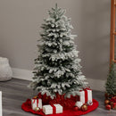4’ Flocked North Carolina Fir Christmas Tree with 250 Warm White Lights and 779 Bendable Branches