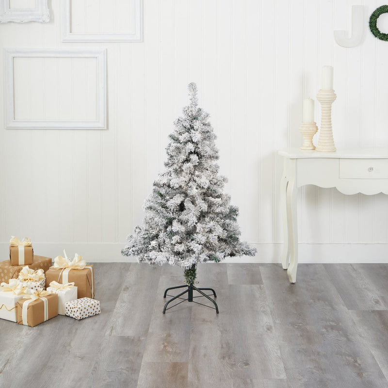 4' Flocked Rock Springs Spruce Artificial Christmas Tree, photo 5 of 6