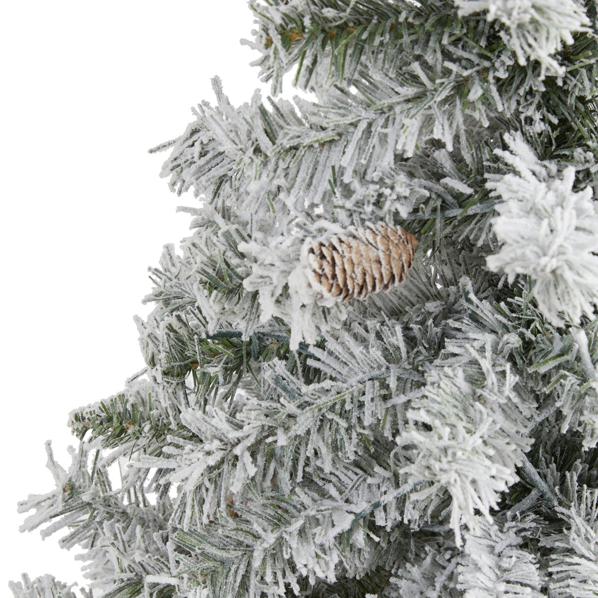 4' Flocked White River Mountain Pine Artificial Christmas Tree with Pinecones, photo 3 of 6