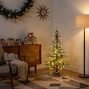 4’ Fraser Fir “Natural Look” Artificial Christmas Tree with 100 Clear LED Lights, a Burlap Base and 403 Bendable Branches by Nearly Natural