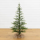 4’ Fraser Fir “Natural Look” Artificial Christmas Tree with 100 Clear LED Lights, a Burlap Base and 403 Bendable Branches by Nearly Natural