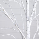 4' 5' 6' Pre-Lit Artificial  White Birch Trees - Set of 3