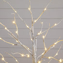 4' 6' 8' Pre-Lit Artificial White Birch Trees with LED Lights - Set of 3