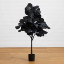 4' Artificial Halloween Black Fiddle Leaf Tree