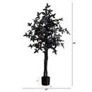 4' Artificial Halloween Black Maple Tree with Natural Trunk