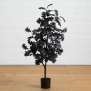 4' Artificial Halloween Black Oak Tree