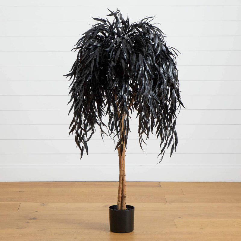 4' Artificial Halloween Black Willow Tree, photo 3 of 6