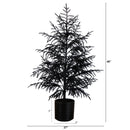 4' Artificial Halloween Real Touch Black Norfolk Pine Christmas Tree with Natural Look