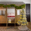 4' Artificial Pre-Lit Flocked Down Swept Christmas Tree with 110 Warm White LED Lights