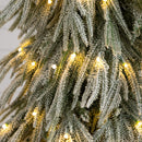 4' Artificial Pre-Lit Flocked Down Swept Christmas Tree with 110 Warm White LED Lights