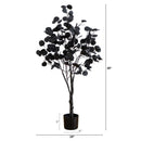 4' Pre-Lit Artificial Halloween Black Eucalyptus Tree with 160 Orange & Purple LED Lights