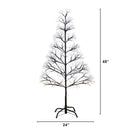4' Pre-Lit Artificial Halloween Black Starburst Tree with 800 Fairy Warm White LED Lights