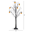 4' Pre-Lit Artificial Halloween Pumpkins and Skulls Ornament Tree with 64 Warm White LED Lights