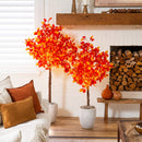 4' Pre-Lit Autumn Artificial Fall Tree with 160 Warm White LED Lights