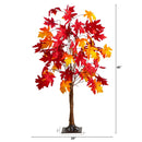 4' Pre-Lit Autumn Weeping Maple Artificial Fall Tree with 180 Warm White LED Lights