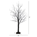 4' Pre-Lit Halloween Black Twig Artificial Tree with 180 Orange & Purple LED Lights