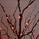 4' Pre-Lit Halloween Black Twig Artificial Tree with 180 Orange & Purple LED Lights