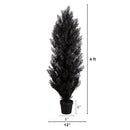 4' UV Resistant Artificial Halloween Black Cedar Tree (Indoor/Outdoor)