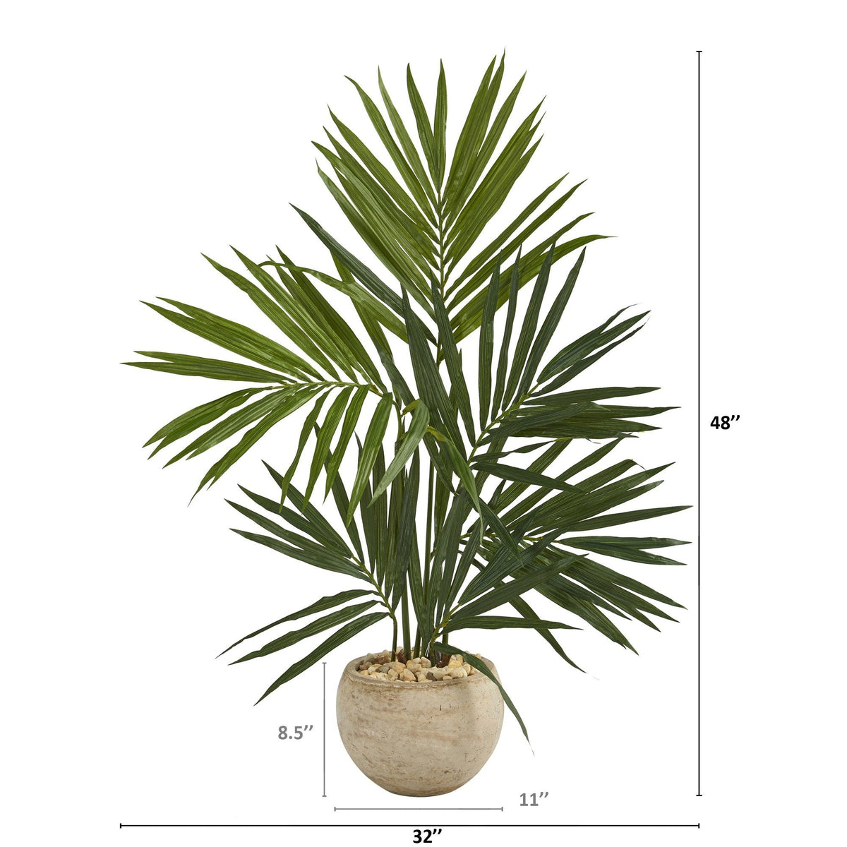 4’ Kentia Artificial Palm Tree in Sand Colored Planter, photo 2 of 3