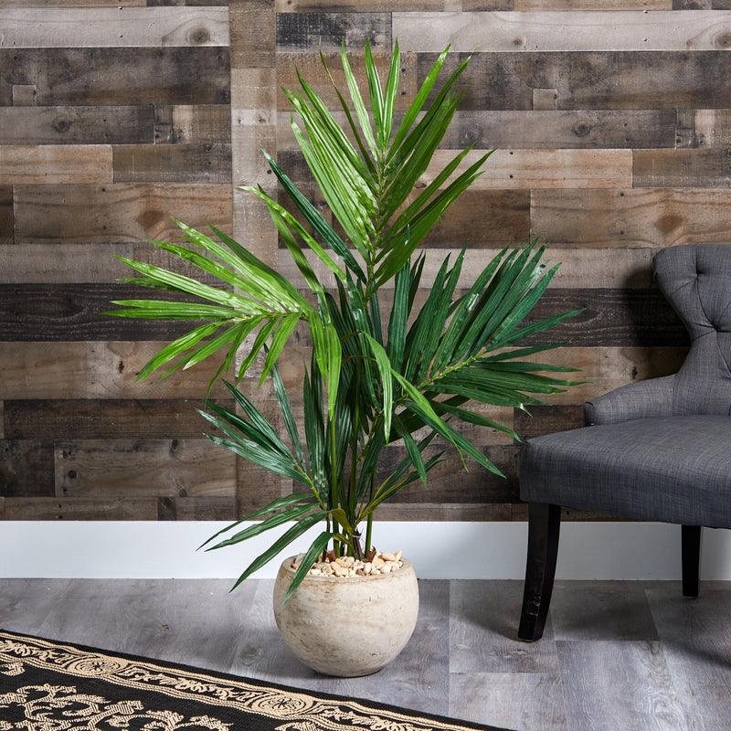 4’ Kentia Artificial Palm Tree in Sand Colored Planter, photo 3 of 3