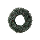 4’ Large Flocked Christmas Wreath with Pinecones, 150 Clear LED Lights and 360 Bendable Branches