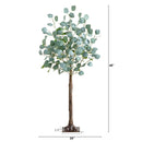 4’ Lighted Artificial Eucalyptus Tree with 240 Warm White LED Lights