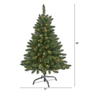 4’ Northern Rocky Spruce Artificial Christmas Tree with 100 Clear Lights and 268 Bendable Branches by Nearly Natural