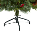 4’ Norway Mixed Pine Artificial Christmas Tree with 150 Clear LED Lights, Pine Cones and Berries