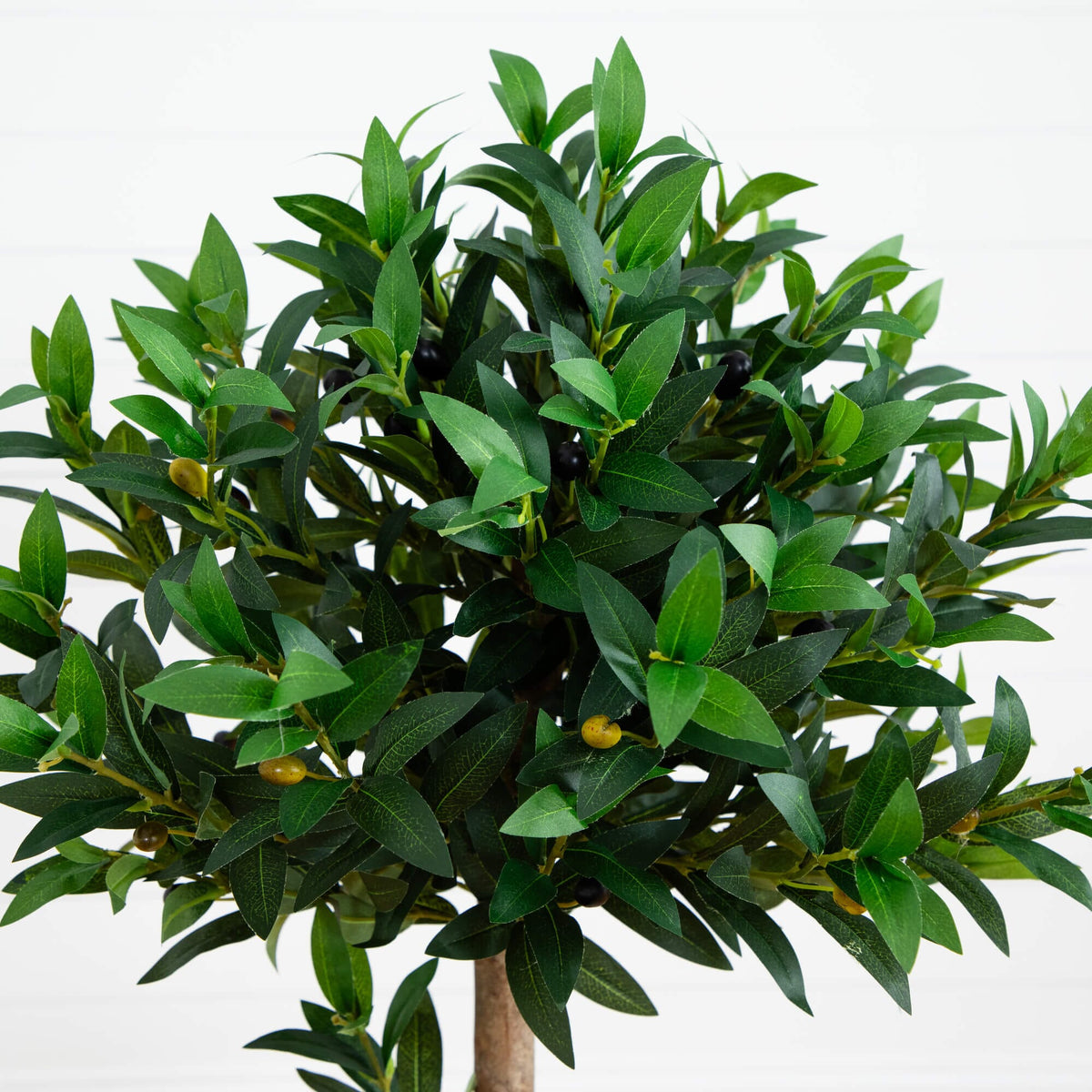 4’ Olive Topiary Artificial Tree in White Planter(Indoor/Outdoor), photo 2 of 5