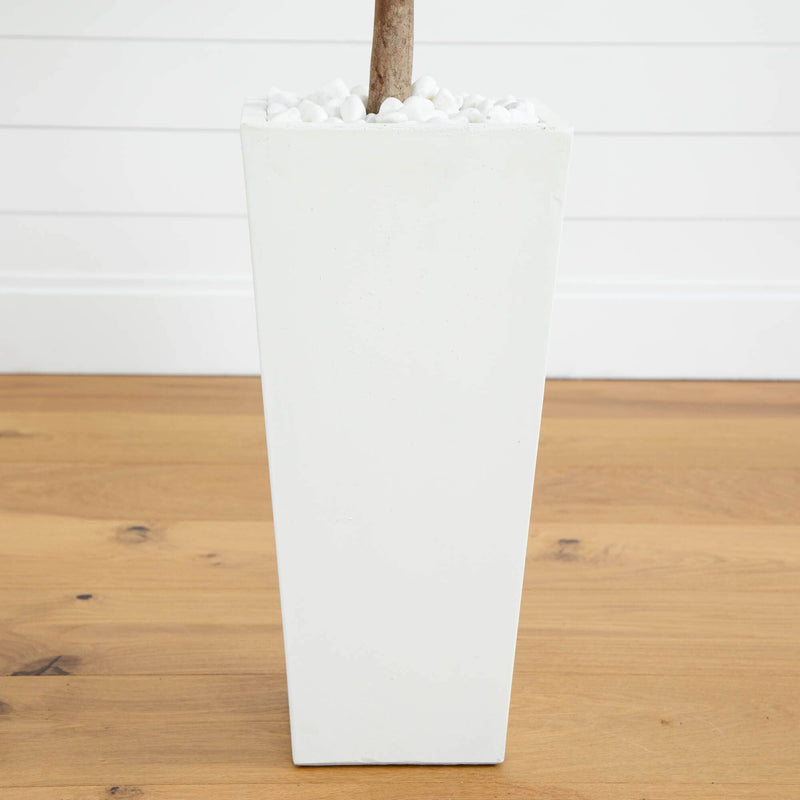 4’ Olive Topiary Artificial Tree in White Planter(Indoor/Outdoor), photo 4 of 5