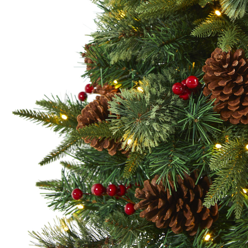 4’ Pine, Pinecone and Berries Artificial Christmas Tree in Decorative Urn, photo 3 of 8
