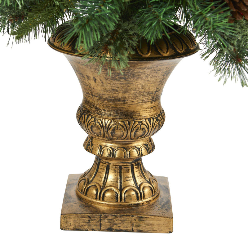 4’ Pine, Pinecone and Berries Artificial Christmas Tree in Decorative Urn, photo 5 of 8