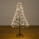 4' Pre-Lit Artificial Halloween Black Starburst Tree with 800 Fairy Warm White LED Lights