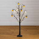 4' Pre-Lit Artificial Halloween Pumpkins and Skulls Ornament Tree with 64 Warm White LED Lights