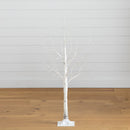 4’ Pre-Lit Artificial White Birch Tree with 180 Warm White LED Lights