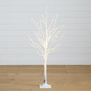 4’ Pre-Lit Artificial White Birch Tree with 240 Color Changing LED Lights