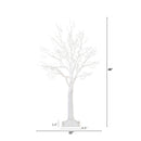 4’ Pre-Lit Artificial White Twig Tree with 160 Warm White LED Lights