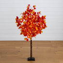 4' Pre-Lit Autumn Artificial Fall Tree with 160 Warm White LED Lights
