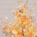 4' Pre-Lit Autumn Eucalyptus Artificial Fall Tree with Berries and 60 LED Lights