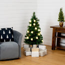 4' Pre-Lit Fiber Optic Artificial Christmas Tree with Mixed Tips and 37 LED Warm White Lights