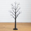 4’ Pre-Lit Artificial Halloween Twig Tree with 240 Orange & Purple LED Lights