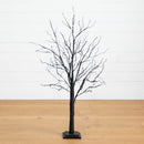 4' Pre-Lit Halloween Black Twig Artificial Tree with 180 Orange & Purple LED Lights