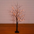 4' Pre-Lit Halloween Black Twig Artificial Tree with 180 Orange & Purple LED Lights
