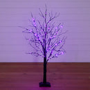 4' Pre-Lit Halloween Black Twig Artificial Tree with 180 Orange & Purple LED Lights