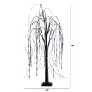 4’ Pre-Lit Halloween Black Willow Artificial Fall Tree with 120 Orange & Purple LED Lights