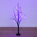 4’ Pre-Lit Halloween Deluxe Black Twig Artificial Tree with 81 Orange & Purple LED Lights